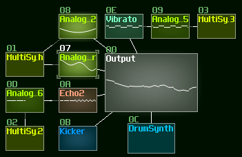 Playing a track in SunVox.